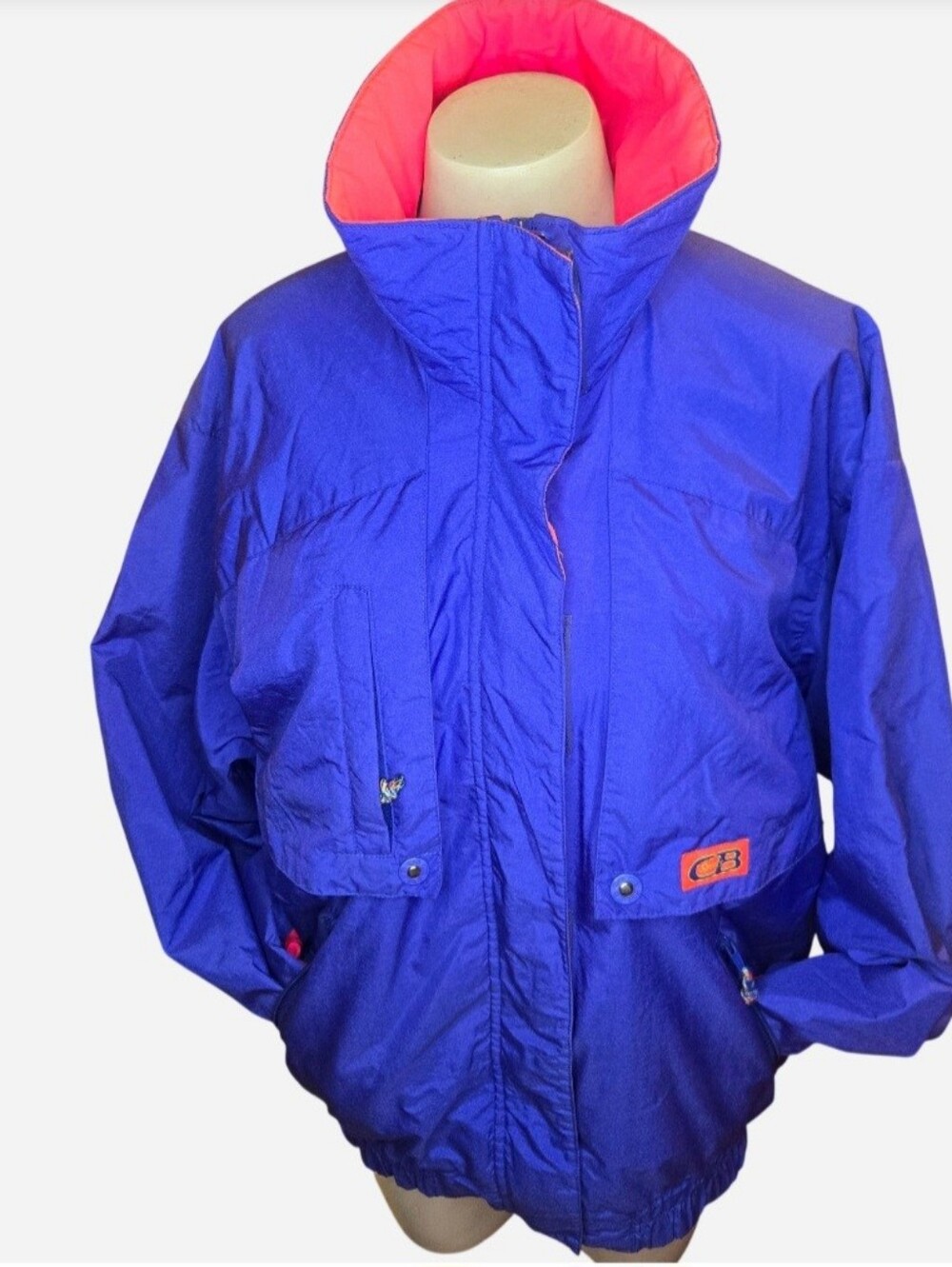 Vintage CB Sports Purple & Pink Colorblock Windbreaker Jacket